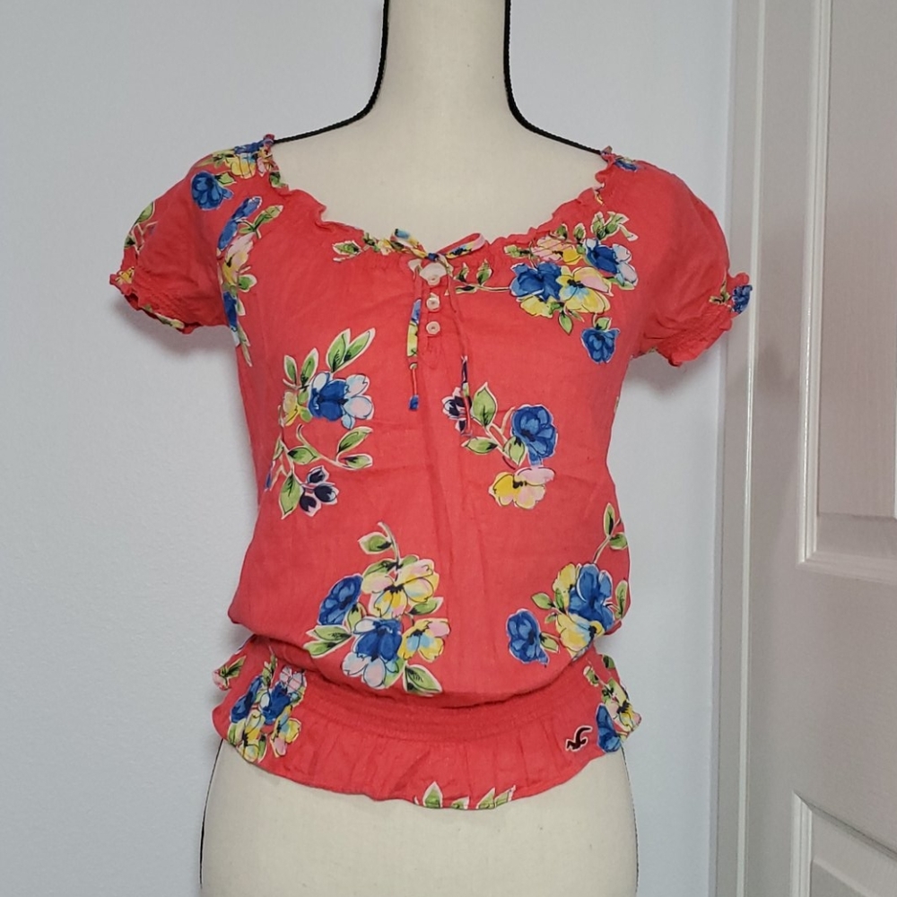 Vintage Y2K Hollister Orange Blouse Vibrant and Stylish